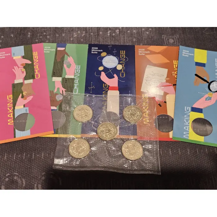 2026 Set Of 5 Cards - 60th Anniversary Of Decimal Currency $1 (5 Coins) RAM