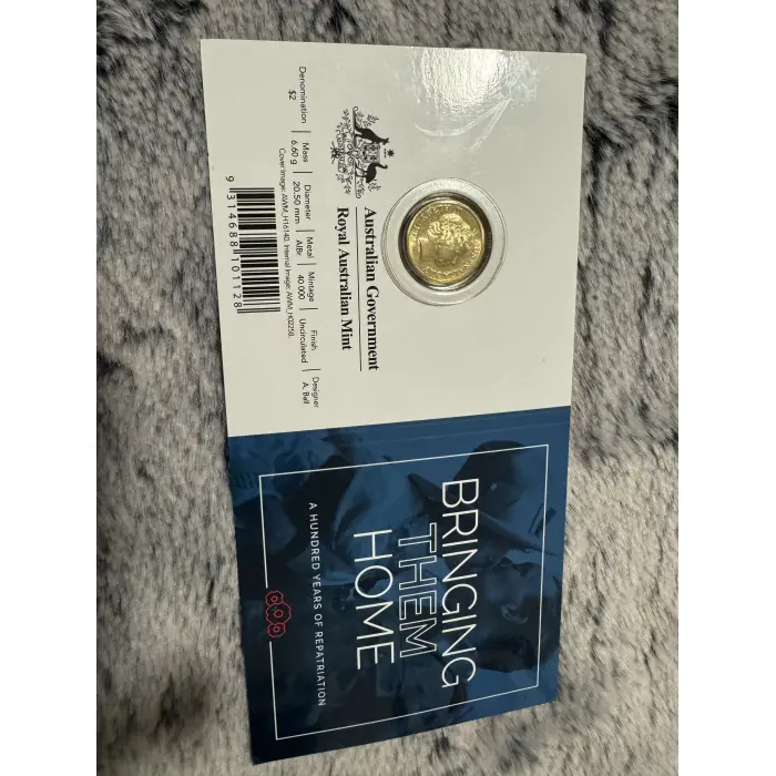2019 $2 C - Mintmark 100 yrs of Repatriation coloured uncirculated coin 