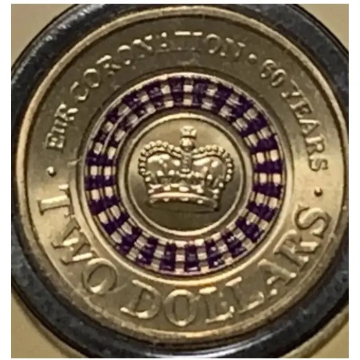 GEM UNC 2018 Purple Coronation Coin (2013 Design)taken from 2018 Anniversary set
