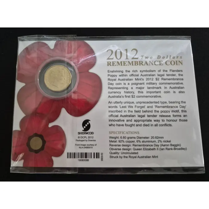 2012 Remembrance Gold Poppy 