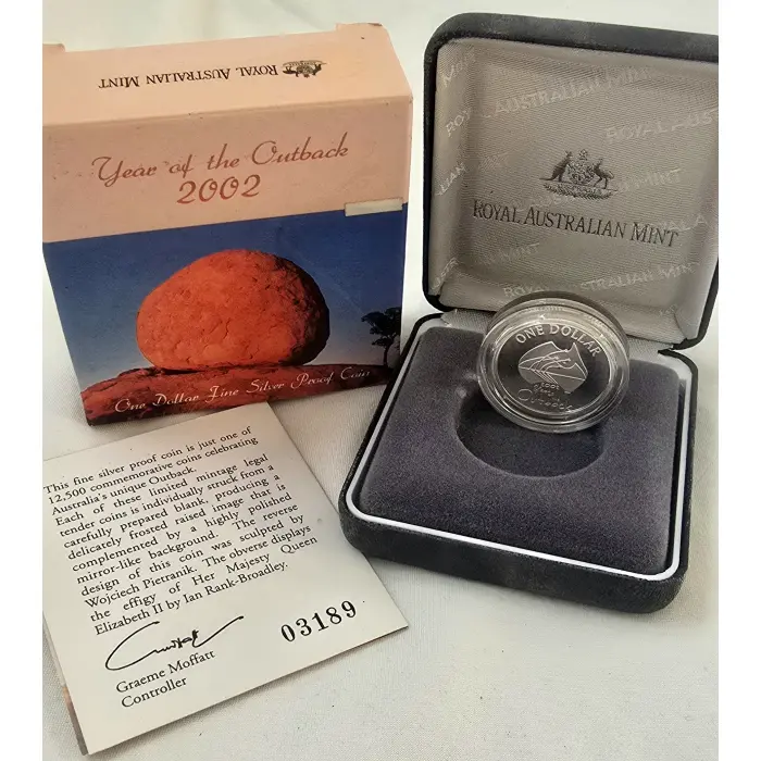 2002 $1 Silver Proof Coin: "Year of the Outback."
