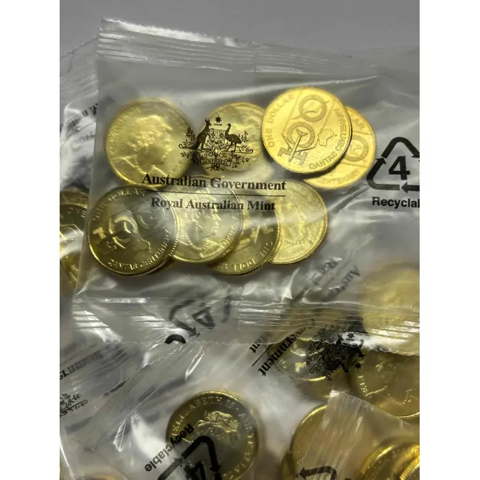 2020 RAM $1 UNCIRCULATED QANTAS CENTENARY COIN BAG OF 10 COINS