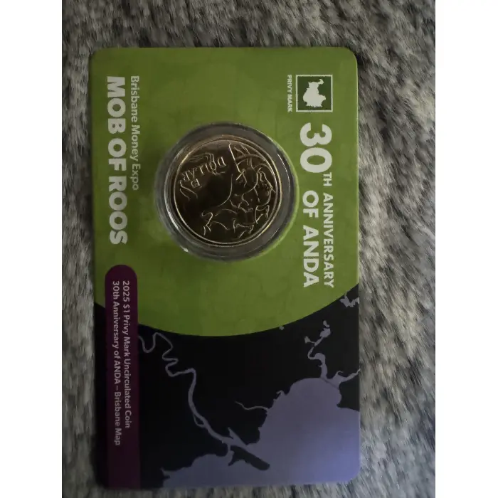 2025 $1 'Mob of Roos' Brisbane Money Expo ANDA coin