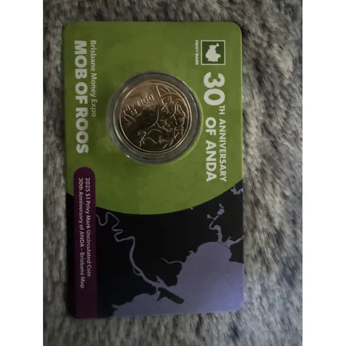 2025 $1 'Mob of Roos' Brisbane Money Expo ANDA coin