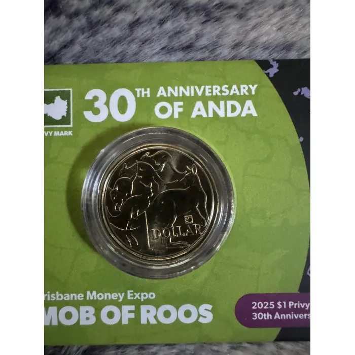 2025 $1 'Mob of Roos' Brisbane Money Expo ANDA coin