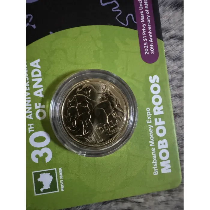 2025 $1 'Mob of Roos' Brisbane Money Expo ANDA coin