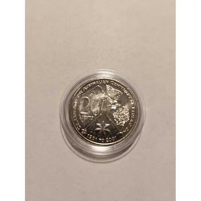 2001 Centenary of Federation ACT, UNC 20c coin 