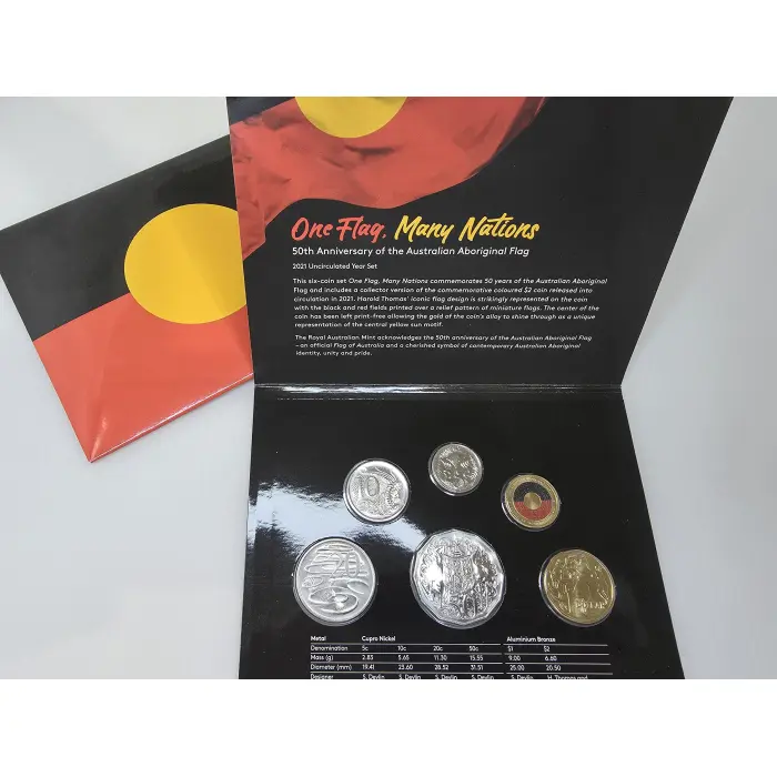 2021 50th Anniversary of the Aboriginal Flag 6 Coin Mint Set