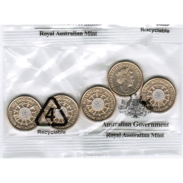 2022 $2 Frontline Workers Coin Bag – 5 Uncirculated Coins – Royal Australian Min