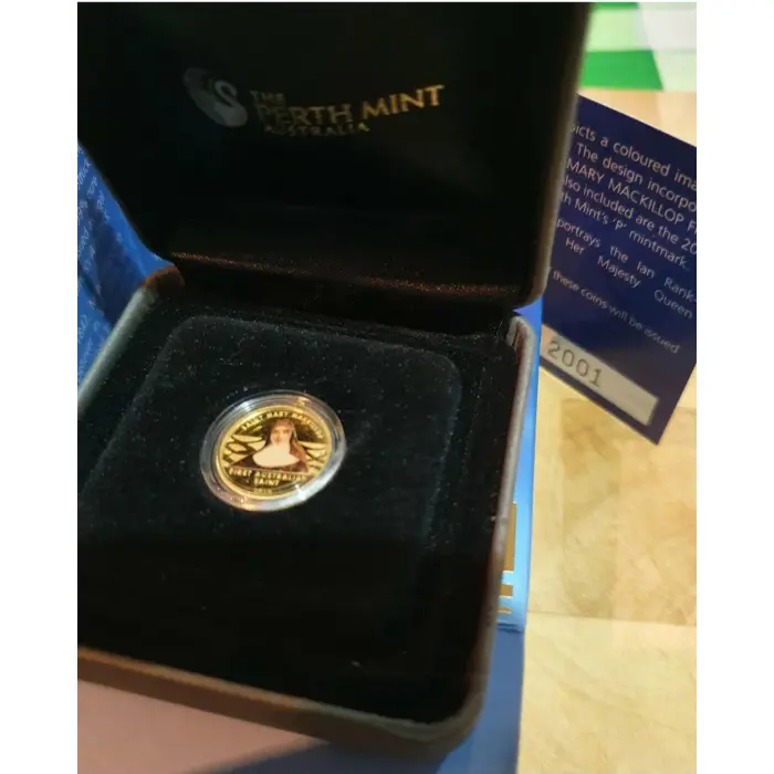 2 x consecutive 2010 Mary MacKillop 1/10 oz 24ct  gold proof coin.