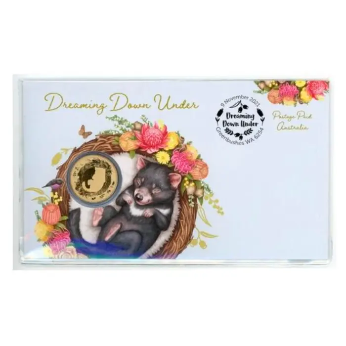 2021 Dreaming Down Under – Tasmanian Devil Postal Numismatic Cover (PNC)