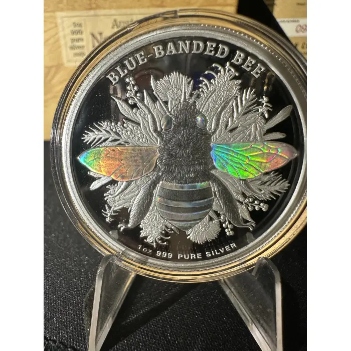 2025 Blue Banded Bee & 2026 Teddy Bear Bee Hologram