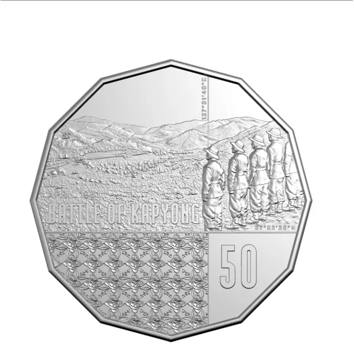 2026 50c 75th Anniversary of the Battle of Kapyong Uncirculated Coin on Card