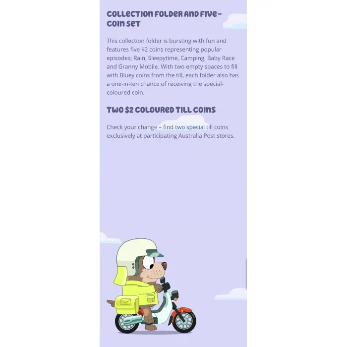 2026 Bluey Folder + Tube + 2 Coloured Till Coins
