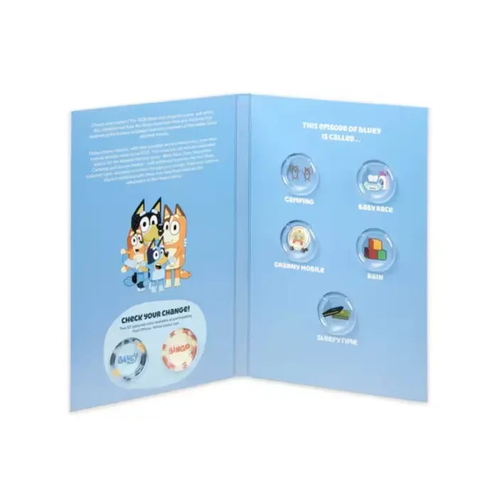 2026 Bluey Folder + Tube + 2 Coloured Till Coins