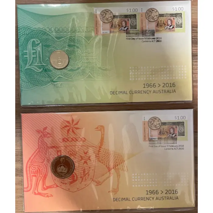2016 50th anniversary of decimals $1 & $2 PNC mint condition 