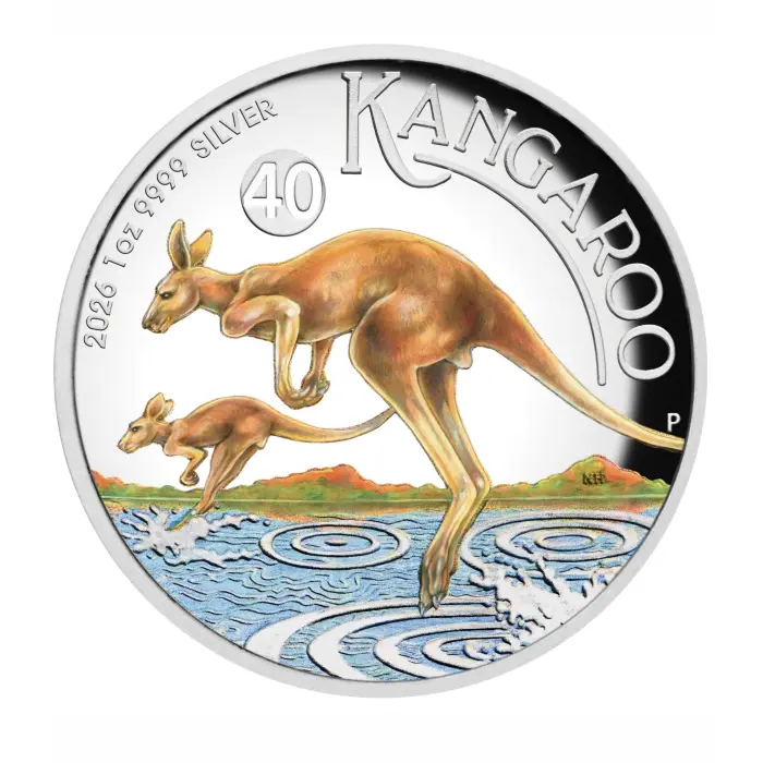 2026 KANGAROO - HIGH RELIEF - COLOURED - 1 OZ SILVER PROOF 