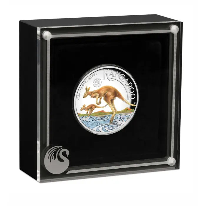 2026 KANGAROO - HIGH RELIEF - COLOURED - 1 OZ SILVER PROOF 