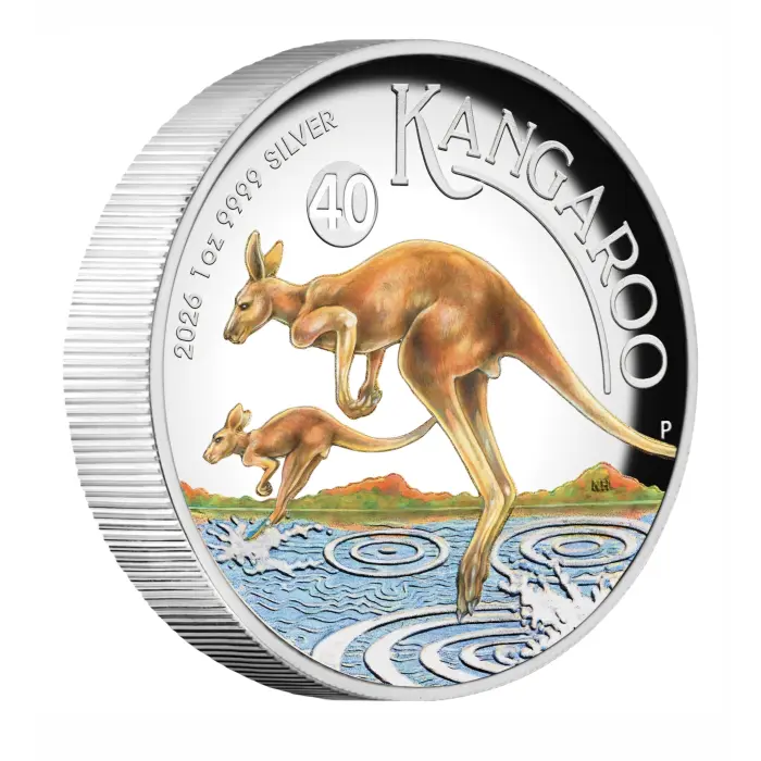 2026 KANGAROO - HIGH RELIEF - COLOURED - 1 OZ SILVER PROOF 