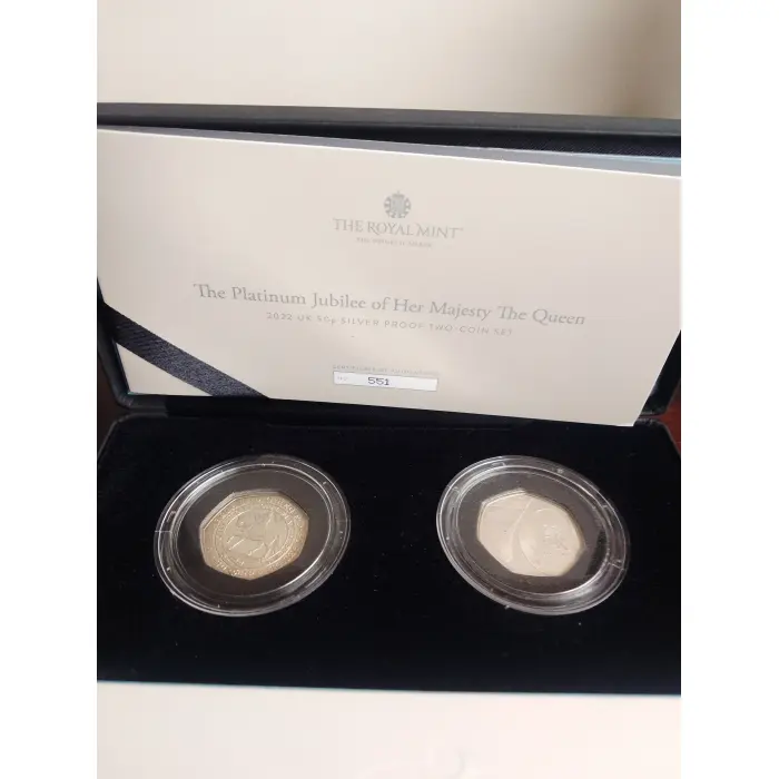 The Platinum Jubilee of Her Majesty The Queen 2022 UK 50p Silver Proof Coin 