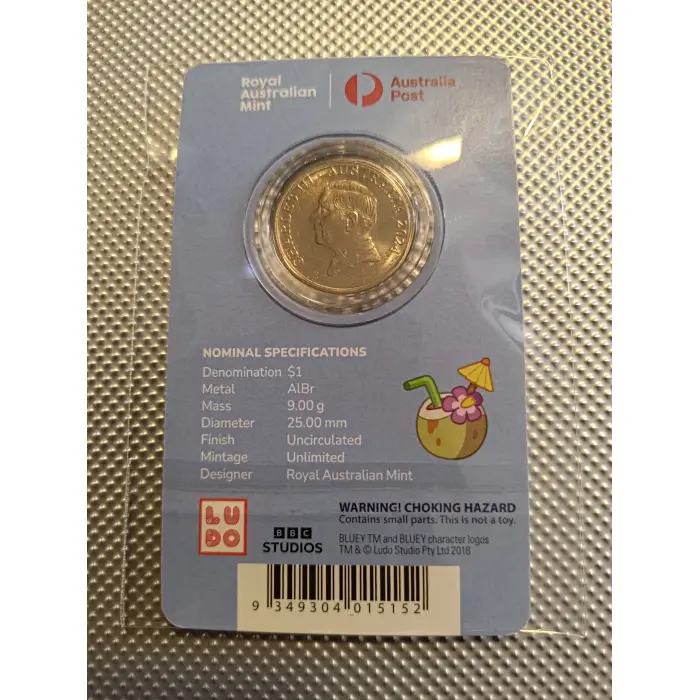 2024  Bluey $1 Privy Mark UNC coin (UNCLE RAD and FRISKY)
