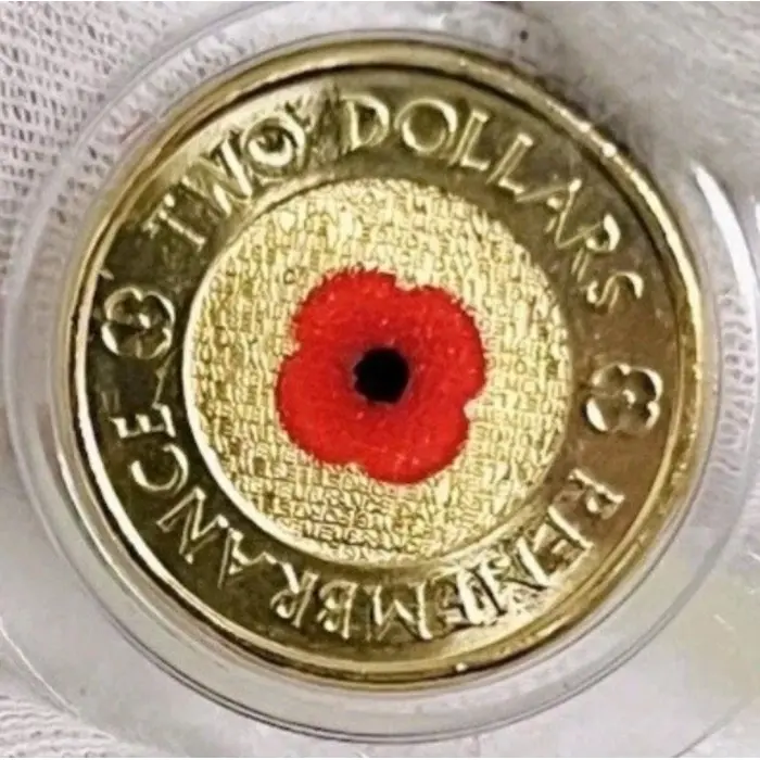 ⚪️Unc 2023 35th Anniversary REMEMBRANCE -RED POPPY-$2 Dollar Coin⭐️FROM MINT SET