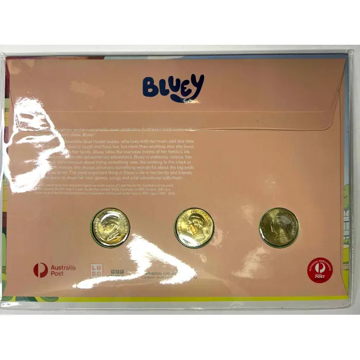 Bluey 2024 Limited Edition Coloured 3-Coin Postal Numismatic Cover (PNC) #525