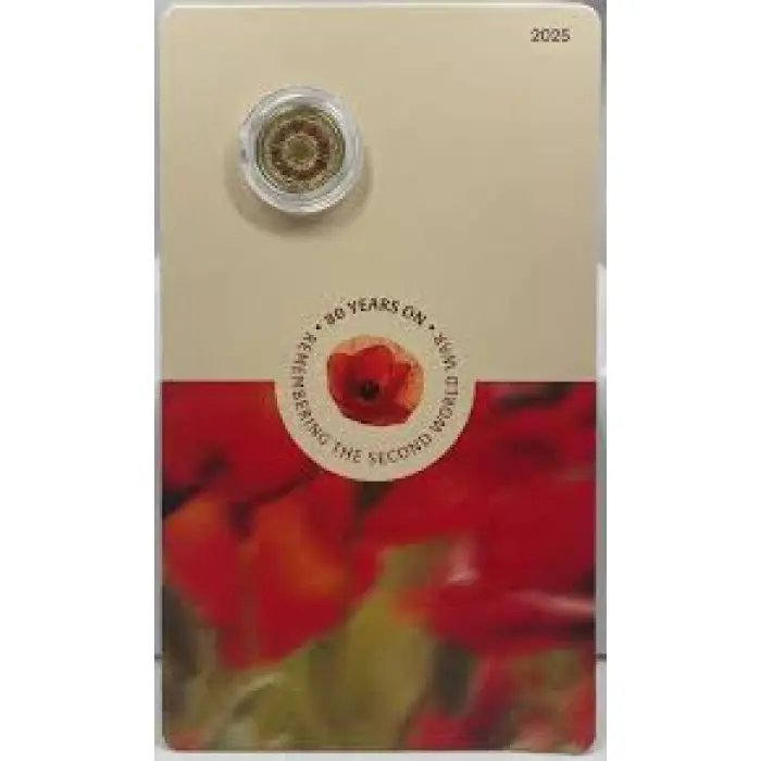2025 $2 80 Years On - Remembering World War Two - Carded Uncirculated Coin