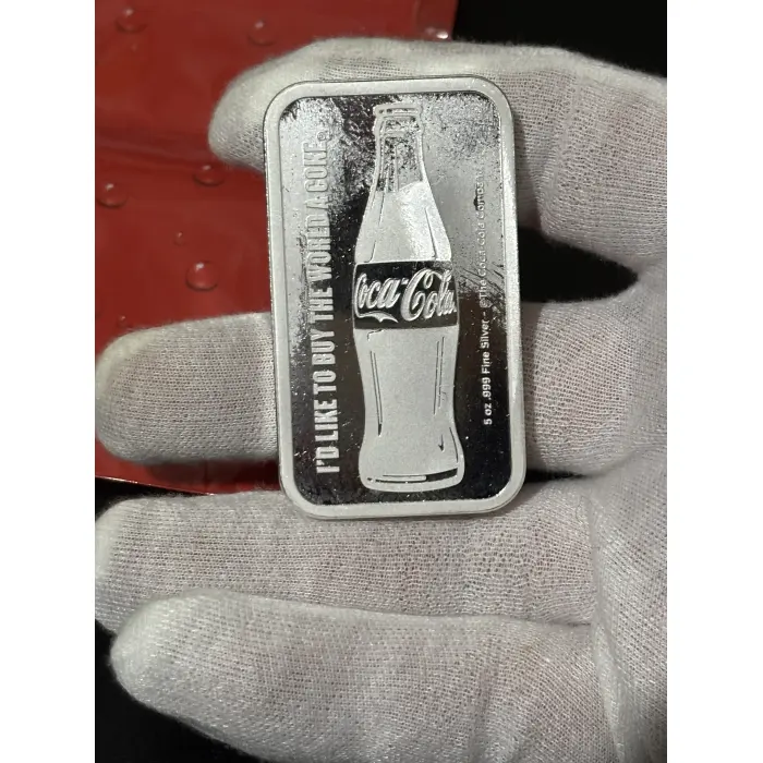 Coca Cola 5oz Silver Mint Bar with Original Coke packaging.