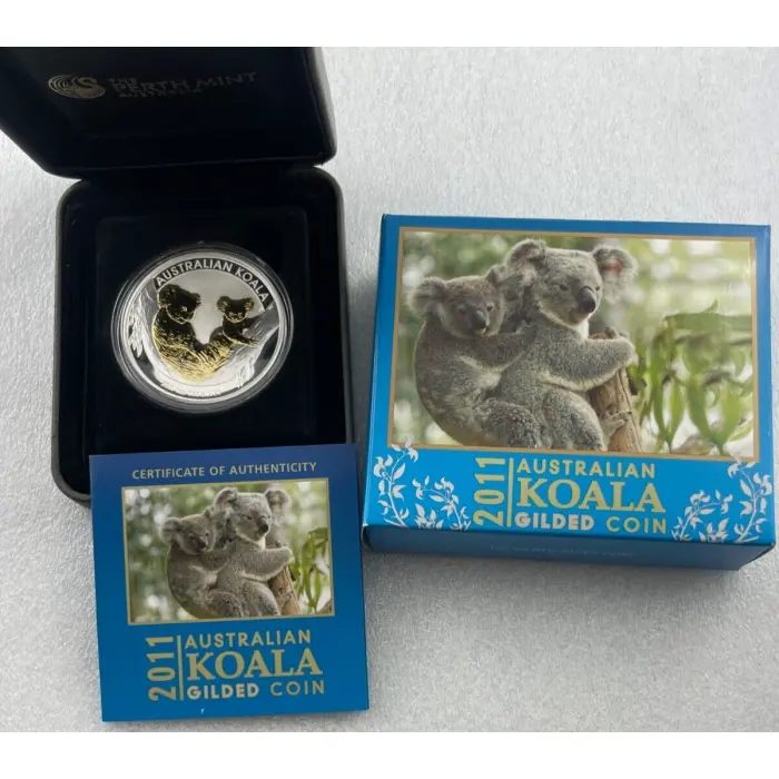2011 1oz Australian Koala Gold Gilded - Mintage: 10,000