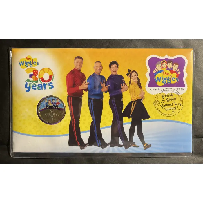 2021 PNC Wiggles 30 Years - 2 x $0.30 scalloped coins and stamps