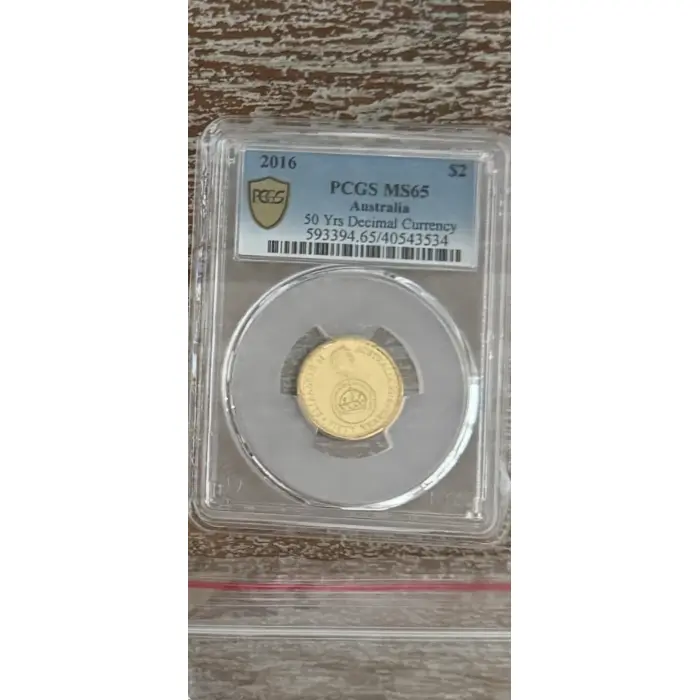 2016 $2 50th Decimal Currency Changeover PCGS  Gold Shield  MS65