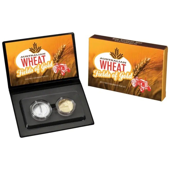 2012 $1 & 20c Australian Wheat 2x Coin Carded Set - Mintage:  20,000