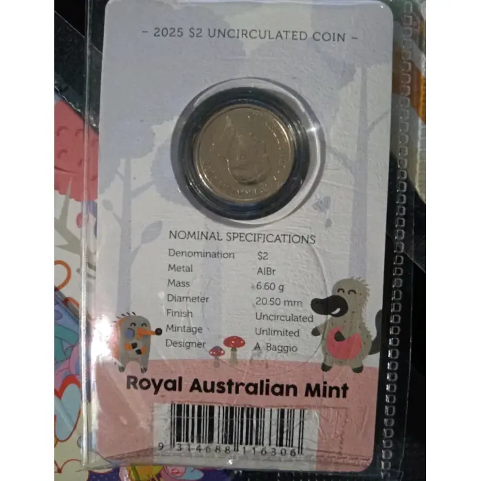  2025 $2 TOOTH FAIRY ON CARD UNCIRCULATED  COIN