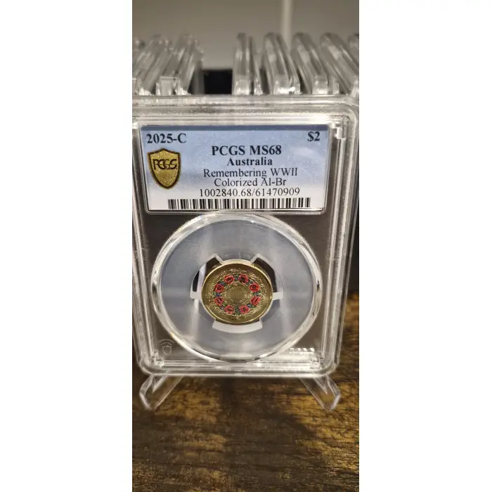 2025 - C Mint Remembering WW2 Poppy Wreath $2  PCGS MS68