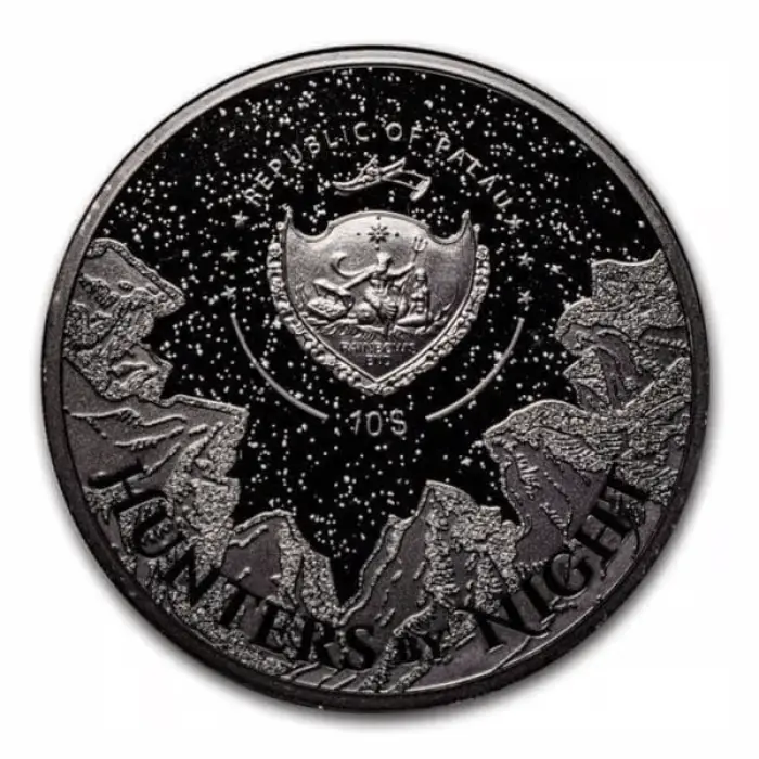 2022 $10 Python Hunters by Night Obsidian Black 2oz Proof Silver Coin