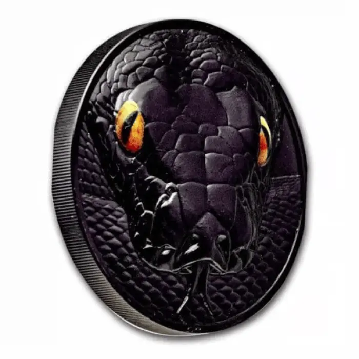2022 $10 Python Hunters by Night Obsidian Black 2oz Proof Silver Coin