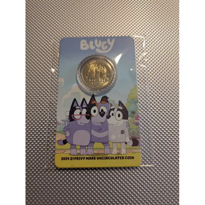 2024  Bluey $1 Privy Mark UNC coin (UNCLE STRIPES, TRIXIE and NANA)