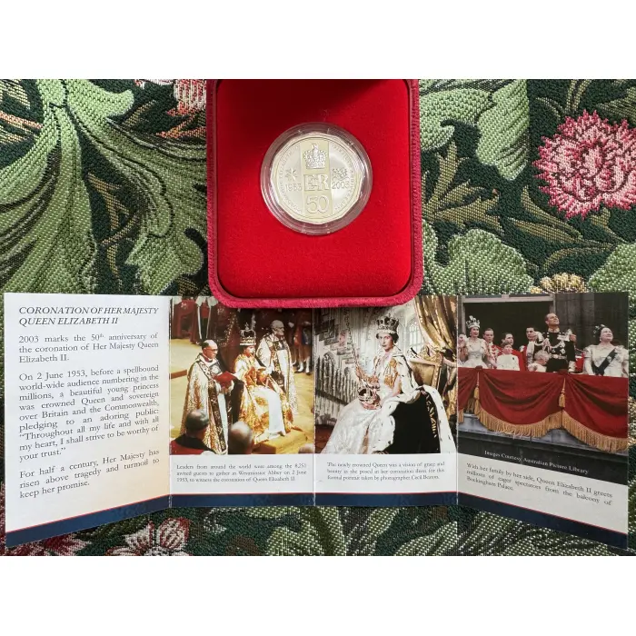 2003 50th Anniversary Queens Coronation 50c Silver Proof coin 