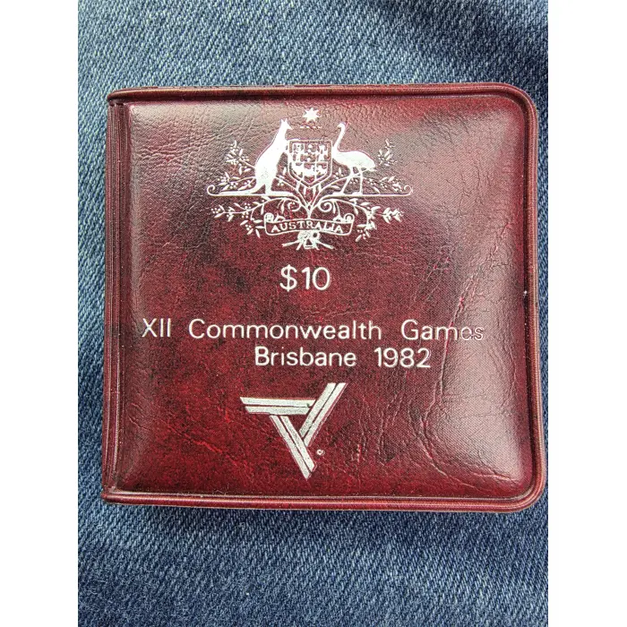 1982 commonwealth games $10 stirling silver proof coin