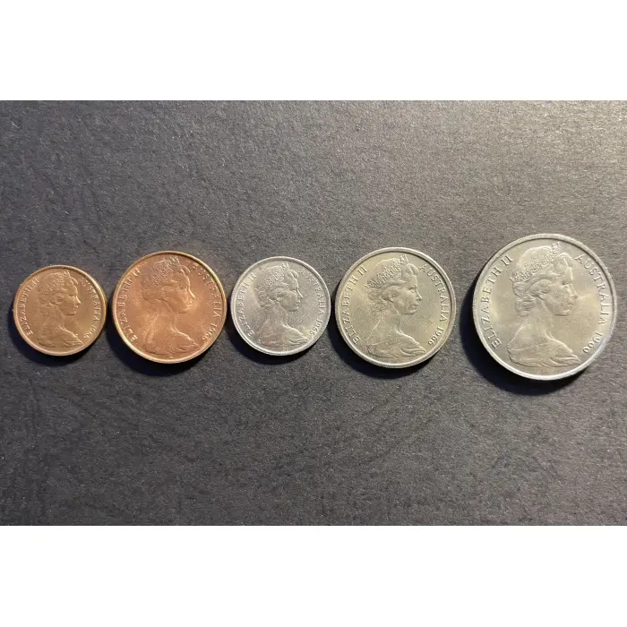1966 Uncirculated Australian Coin Set (excluding 50c)