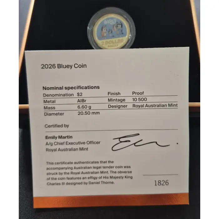 2026 Bluey Coloured Proof Coin