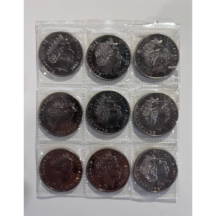 2001 Federation State 20 Cent Coins (Set of 9) 