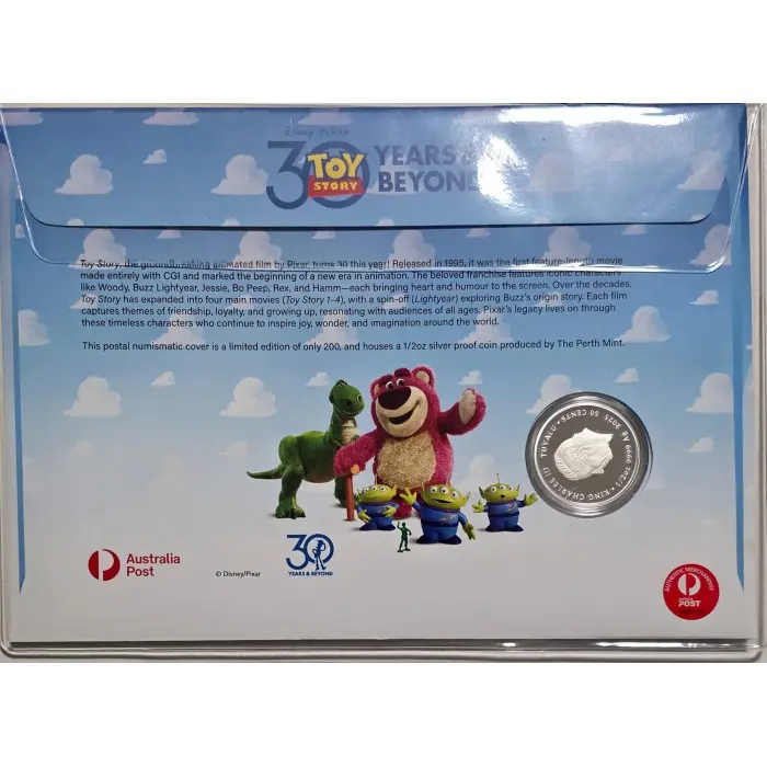 2025 1/2 Oz Silver 30 Years of Toy Story PNC --numbered at 044/200