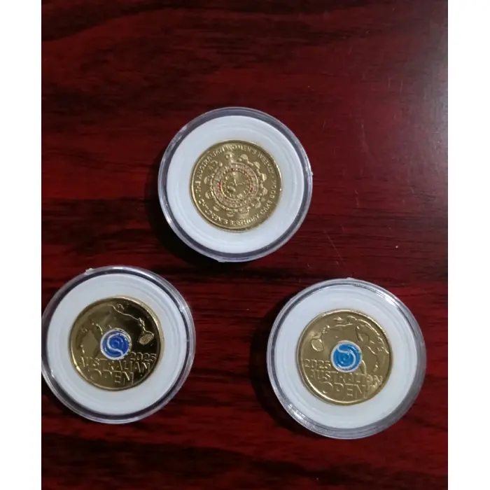 3 X UNC $2 Coloured Collectible Coins