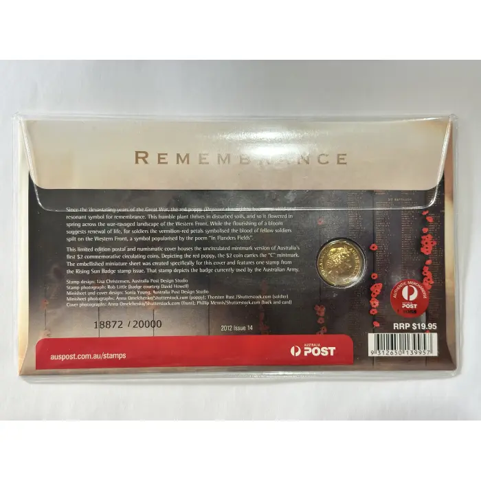 2012  C mint Red Poppy $2 PNC - Collectors Dream! 
