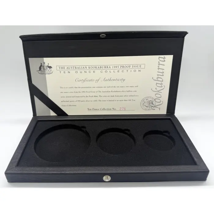 1995 Perth Mint Kookaburra Proof issue 10oz, 2oz, 1oz collection- just 300 mint!