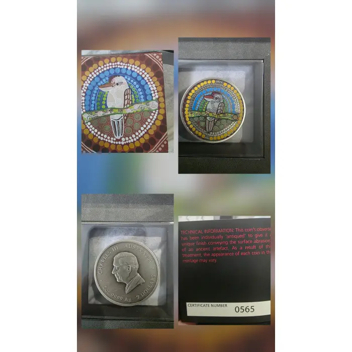 Antique Silver- Maali Swan,  Kaa Kaa Kookaburra,  Yongka Kangaroo & Utingat Emu