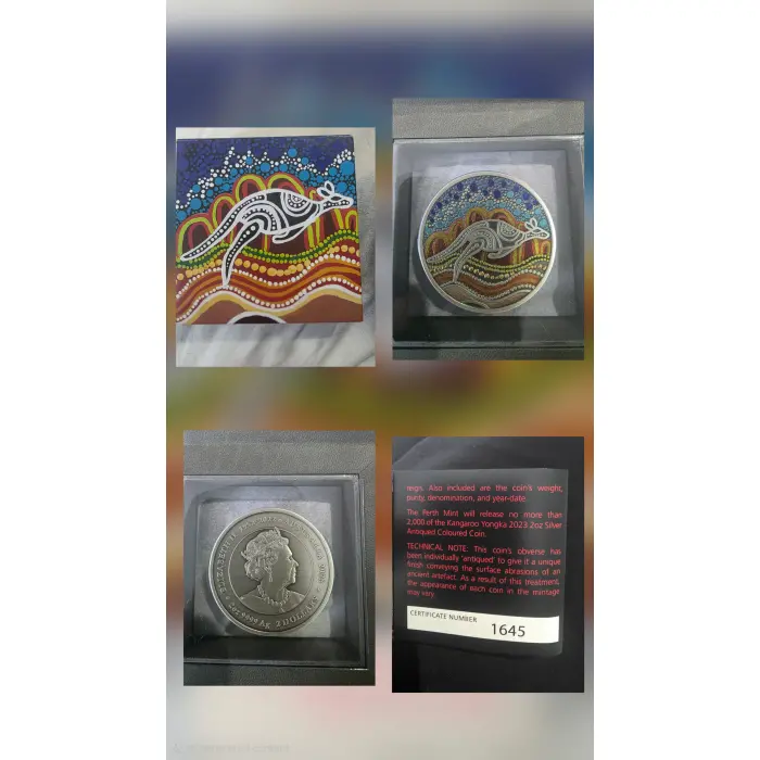 Antique Silver- Maali Swan,  Kaa Kaa Kookaburra,  Yongka Kangaroo & Utingat Emu