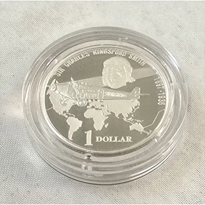 1997 $1 Silver Proof Coin Sir Charles Kingsford Smith # 968 of 20,000